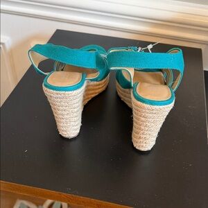 Michael Kors Teal Wedge Sandals